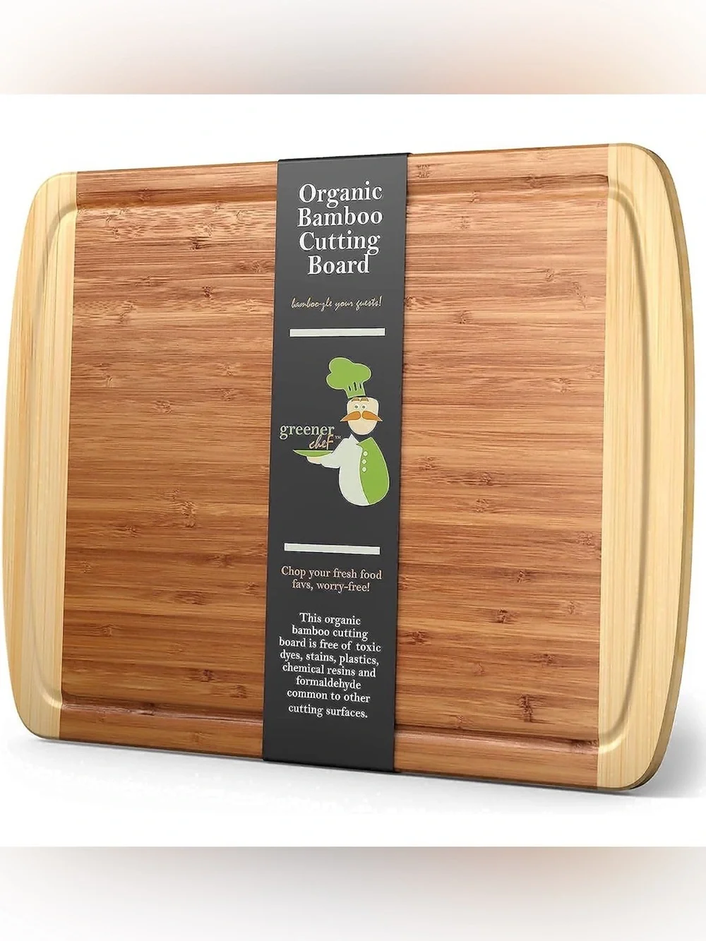 Organic Bamboo Cutting Board - Natural Brown NWT